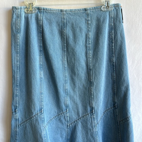 Vintage midi–maxi blue denim cotton skirt, size M - Picture 2 of 7